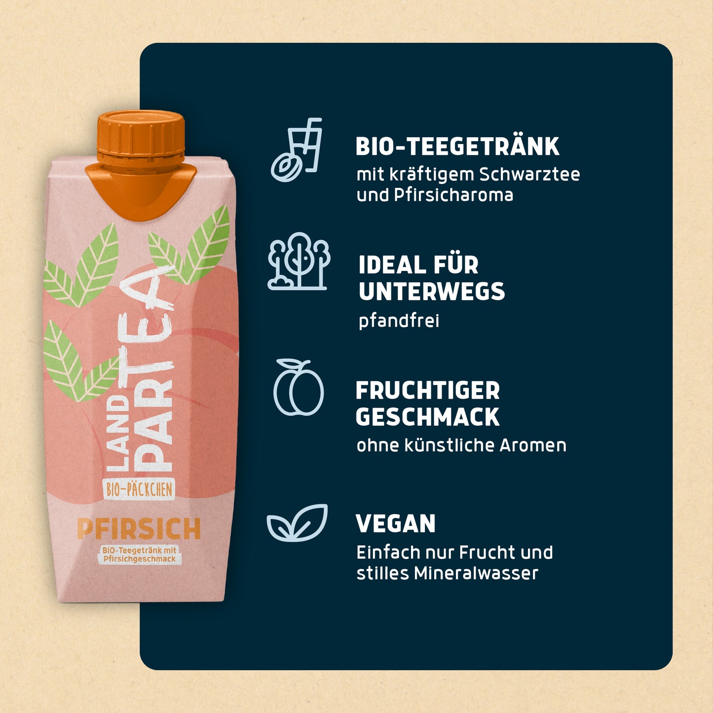 Bio-Päckchen LandparTEA Pfirsich 12 x 0,5l