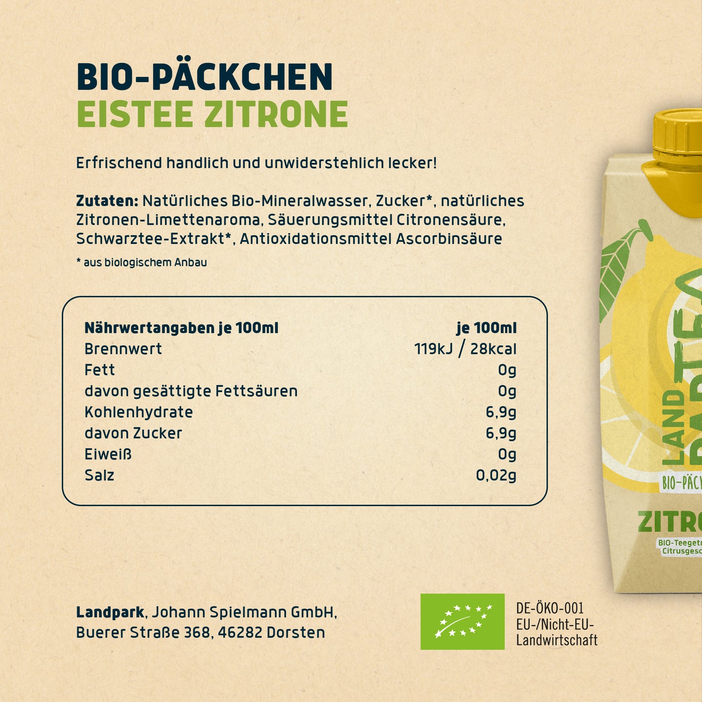Bio-Päckchen LandparTEA Zitrone 12 x 0,5l