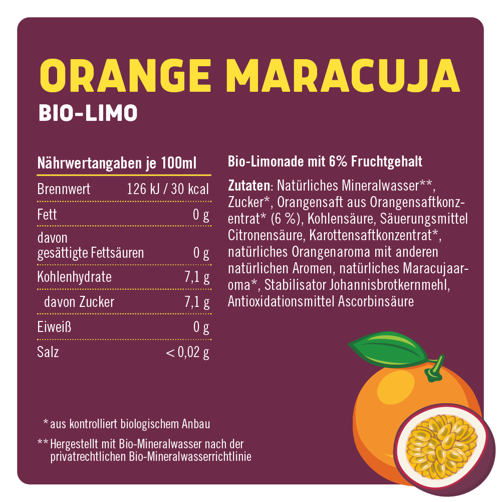 Probierpaket Bio-Limo 6 x 0,75l