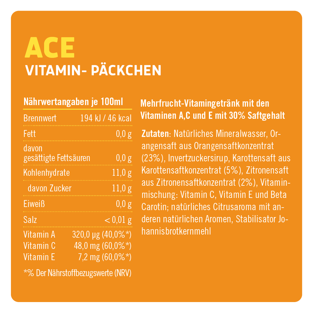 Vitamin-Päckchen ACE-Saft - 12 x 0,5l