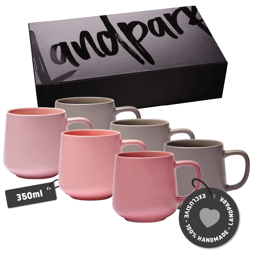 Designer Kaffee-Tassen Set 6er x 350 ml – Landpark