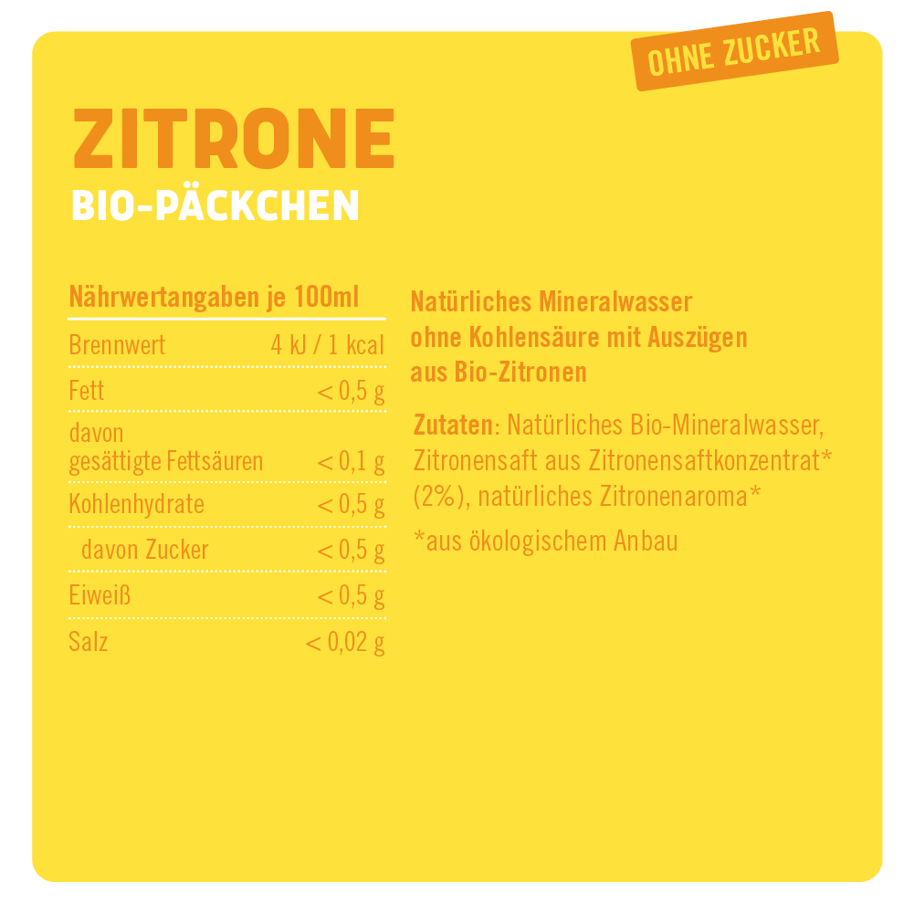Bio-Päckchen Zitrone 12 x 0,5l