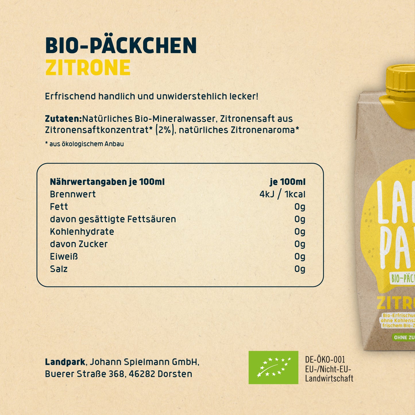 Bio-Päckchen Zitrone 12 x 0,5l
