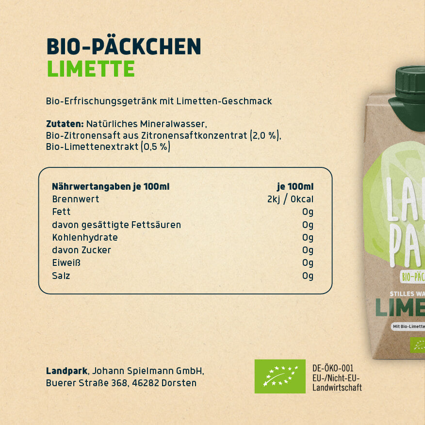 Bio-Päckchen Limette 12 x 0,5l