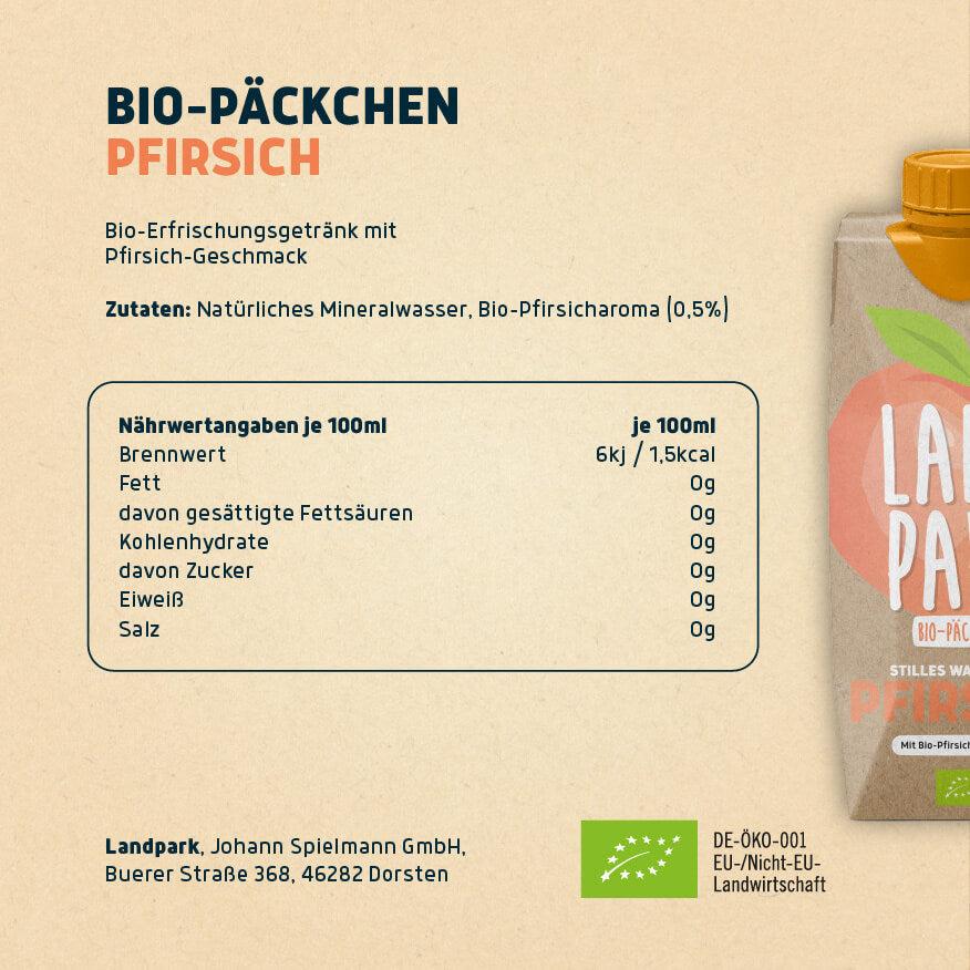 Bio-Päckchen Pfirsich 12 x 0,5l
