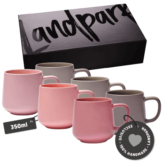 Designer Kaffee-Tassen Set 6er x 350 ml