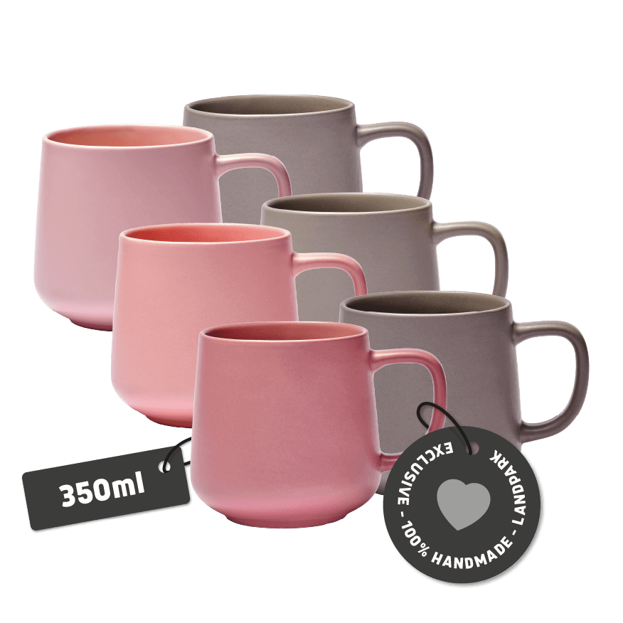 Designer Kaffee-Tassen Set 6er x 350 ml