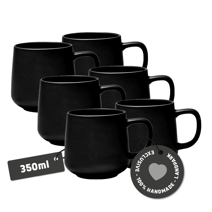 Designer Kaffee-Tassen Set 6er x 350 ml