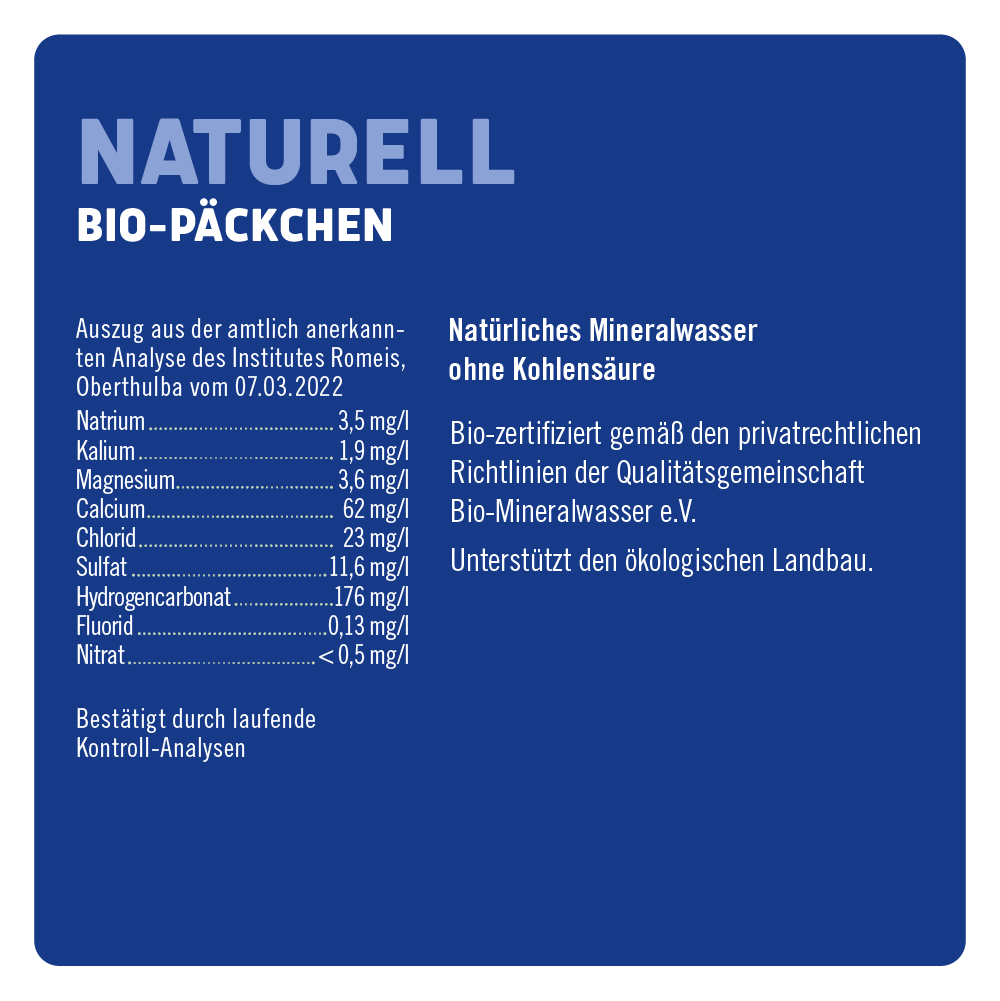 Bio-Päckchen Naturell 12 x 0,5l